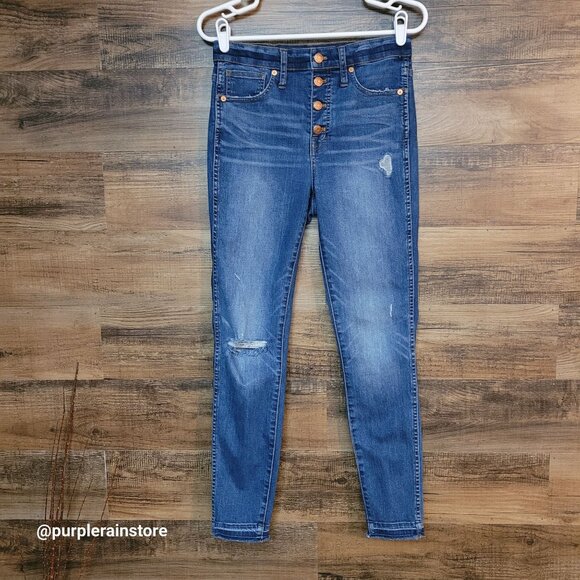 Madewell Jeans Size 28 Skinny 10" High Rise Tummy Control H6319 Rosecliff Wash - Picture 1 of 13